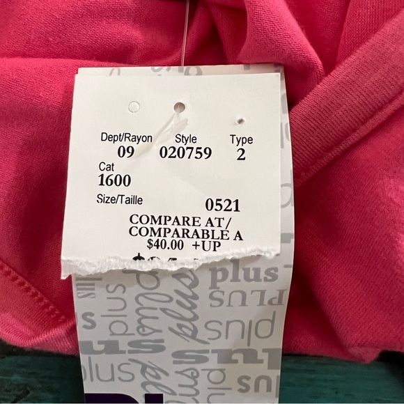 Kim & Cami Pink Cold Shoulder Tshirt Size 1X NWT - Picture 9 of 9